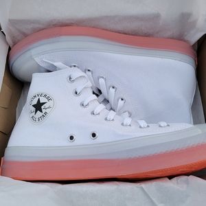 White Converse Gummy sole sz 10